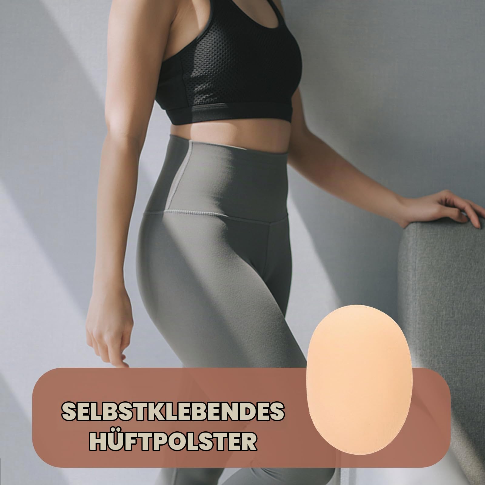 COLLBATH Selbstklebendes Silikon Hüftpolster Für Damen Wiederverwendbare Po Push-up Pads Mit Weichem Baumwollbezug Formt Weibliche Kurven Ideal Für Büro Und Alltag 22.50X16.50X4.00Cm