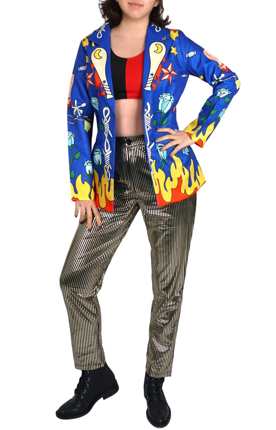 Costume de cosplay de Harley avec veste, pantalon et haut | Taille : S