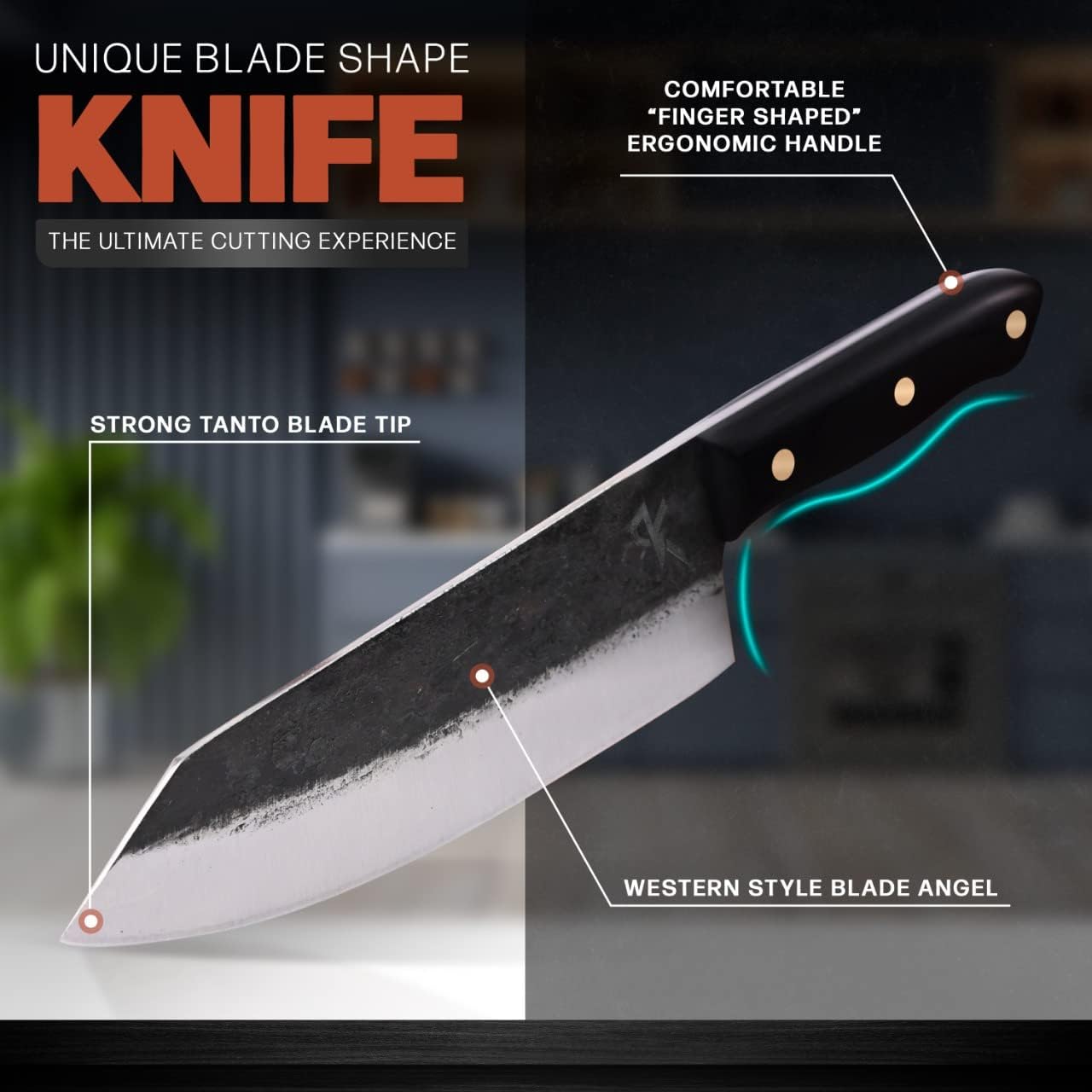Kitchen perfection Handmade Chefs Carving Knife For Meat Cutting- Extremely Sharp Cooking Knife 8 Inch -Hand Sharpen Best Gift For Men - High Carbon Steel w/Leather Sheath