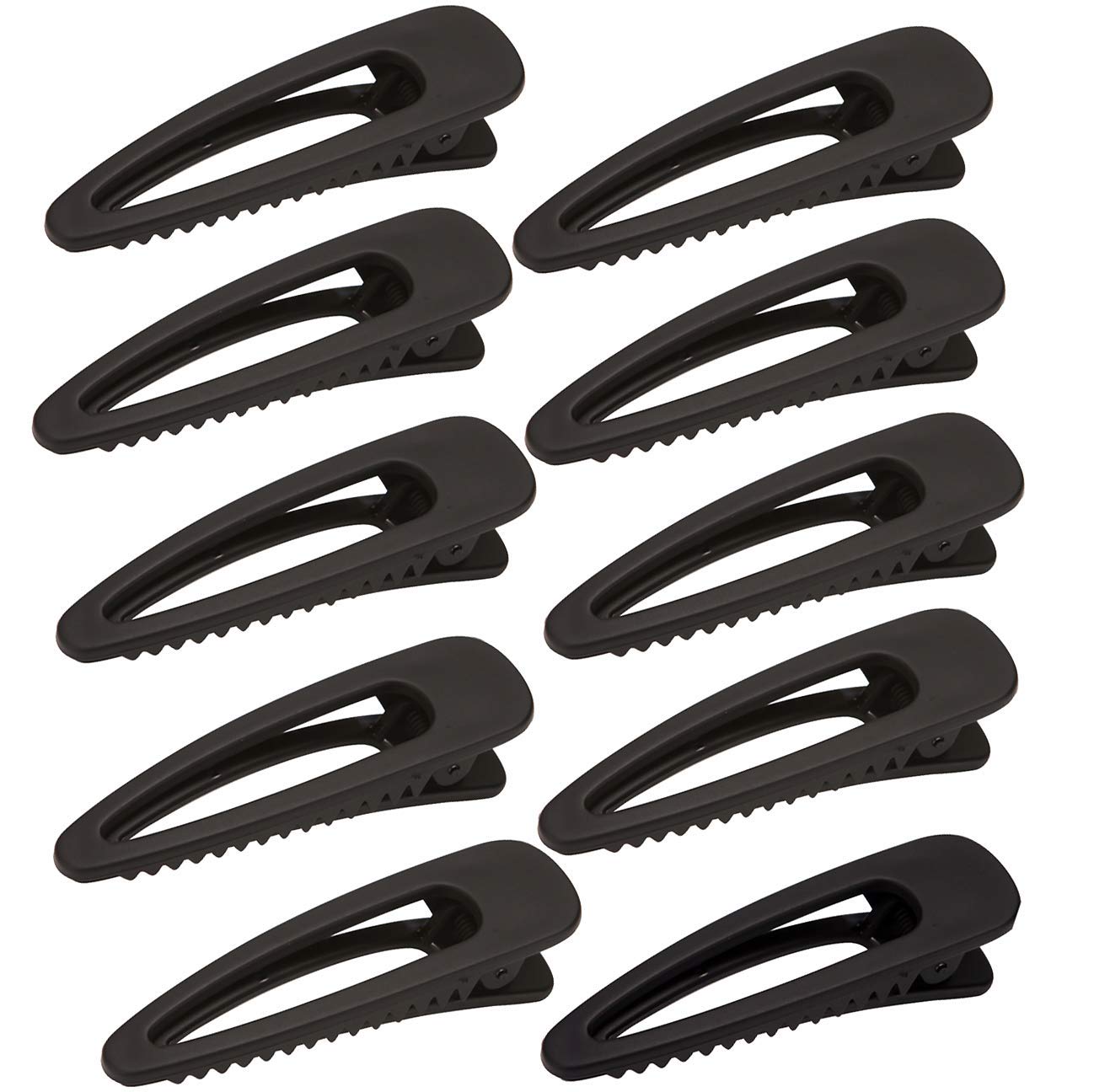 LONEEDY 10 Pcs Plastic Alligator Hair Clips Non-slip Grip Hair Barrettes for Women and Girls Hair Accessories, Easy Styling of Thick and Thin Hair,Hair Pins (Black)
