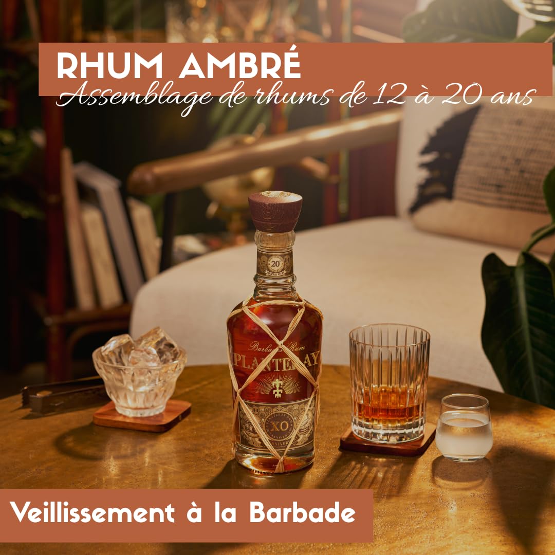 PLANTERAY RUM (Ex Plantation) - XO 20th Anniversary - Rhum - 70 cl | Origine : Barbade - Notes de Vanille & Cacao - 40% Alcool