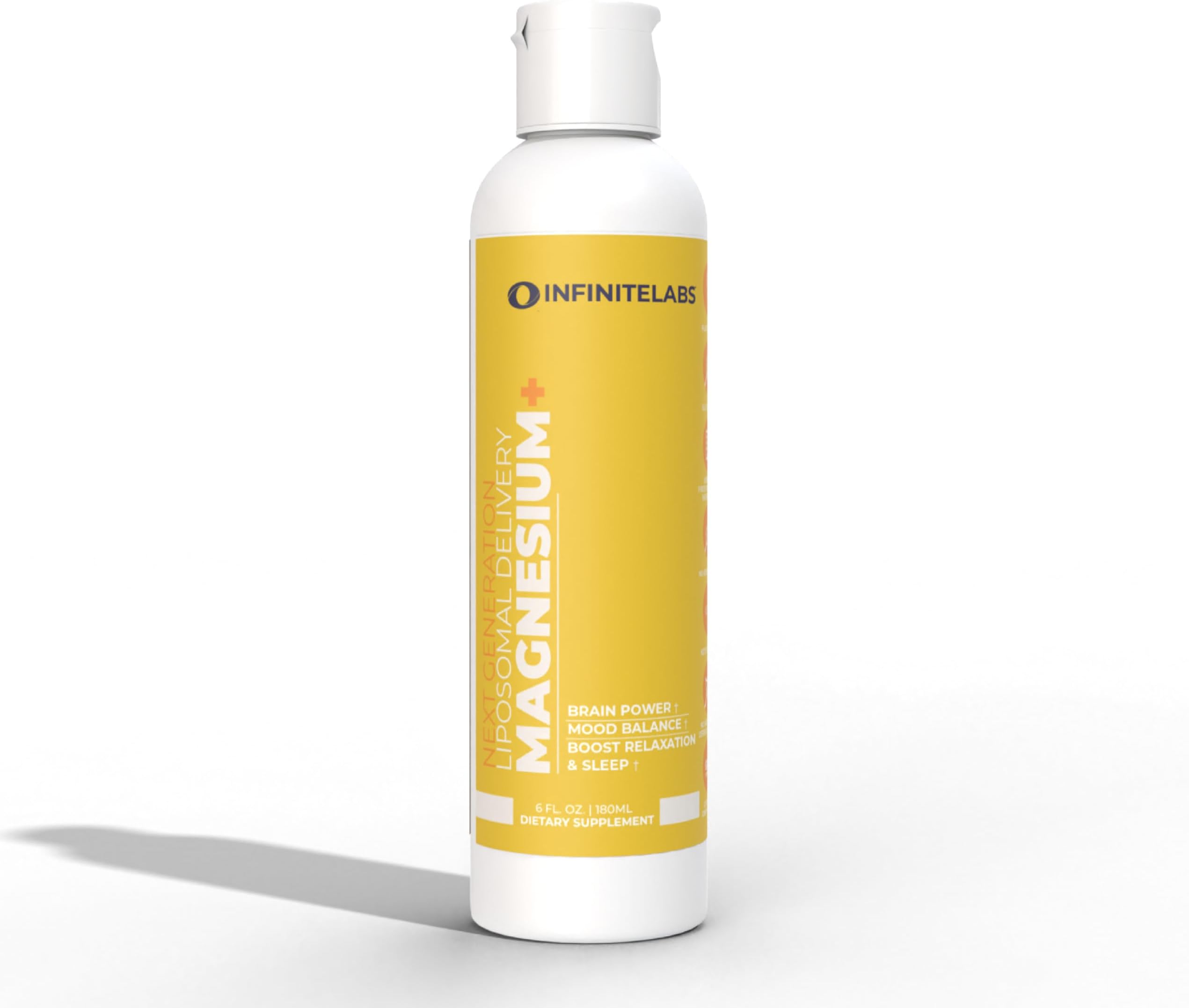 Infinite Labs Liposomal Magnesium+ | Liquid Magnesium Supplement | Brain Power Support | Plant-Based, Gluten-Free, Sugar-Free | Liposomal Magnesium | 6 Fl. Oz (180ml)