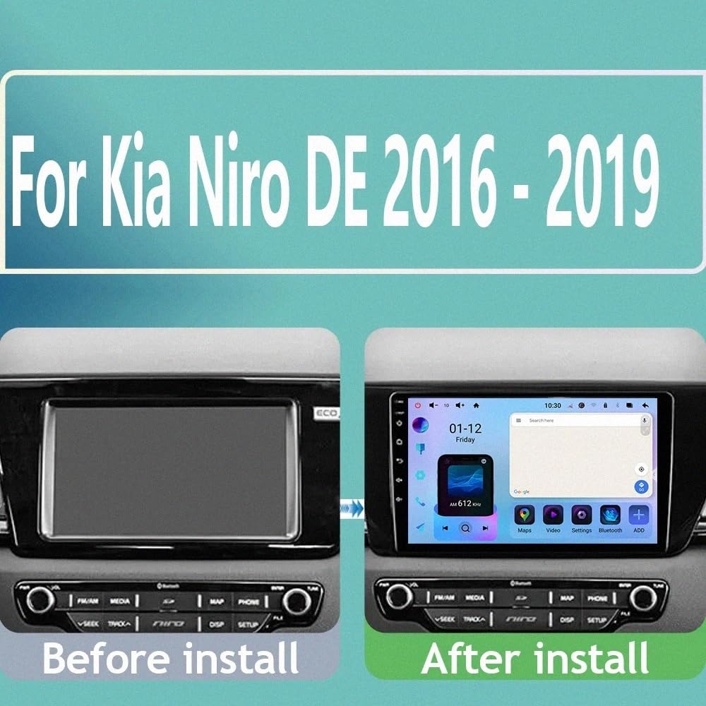 Navegación de Video del Automóvil para KIA Niro 2016-2018 Mirror Link, Incell Touchscreen Radio Coche con Bluetooth Radio USB/Eq Comandos Al Volante, 8 Nuclear 8G+256G