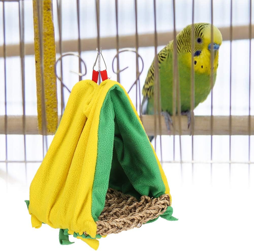 Loro Triángulo Nido Columpio Nido de Pájaros, Pájaro Transpirable Loros Nido de Juguete Triangular Colgante, Barras de Soporte Colgantes Tiendas de Campaña para Mascotas Pájaros