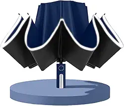 Guarda-chuva totalmente automático Guarda-chuva invertido Proteção solar e contra a chuva em vinil reforçado com 10 suportes