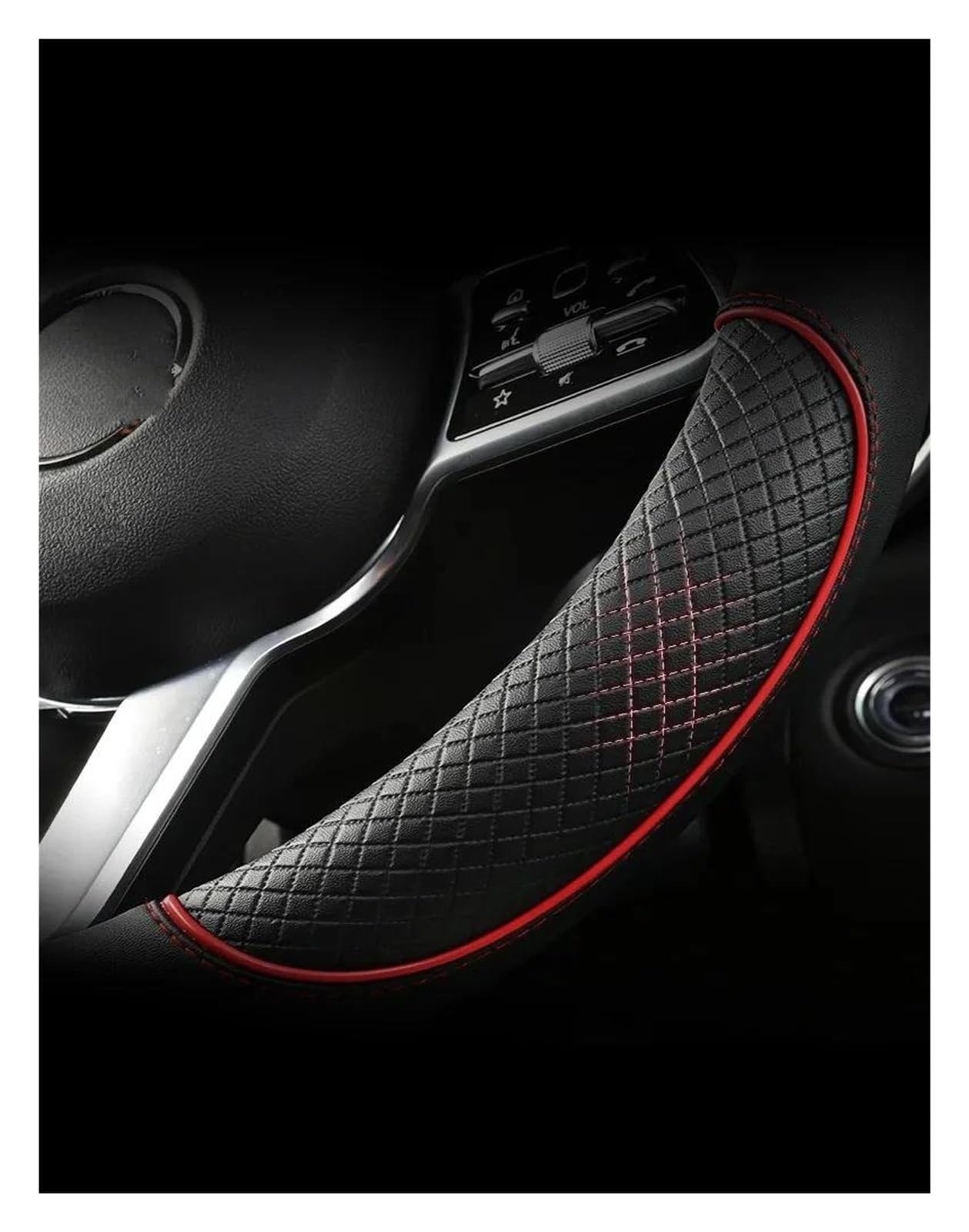 Protector Funda para Volante Cuero con Diseño Venas Antideslizante Universal para Todas Las Estaciones Duradera 14,5 A 15 Pulgadas Funda del Volante(Azul)