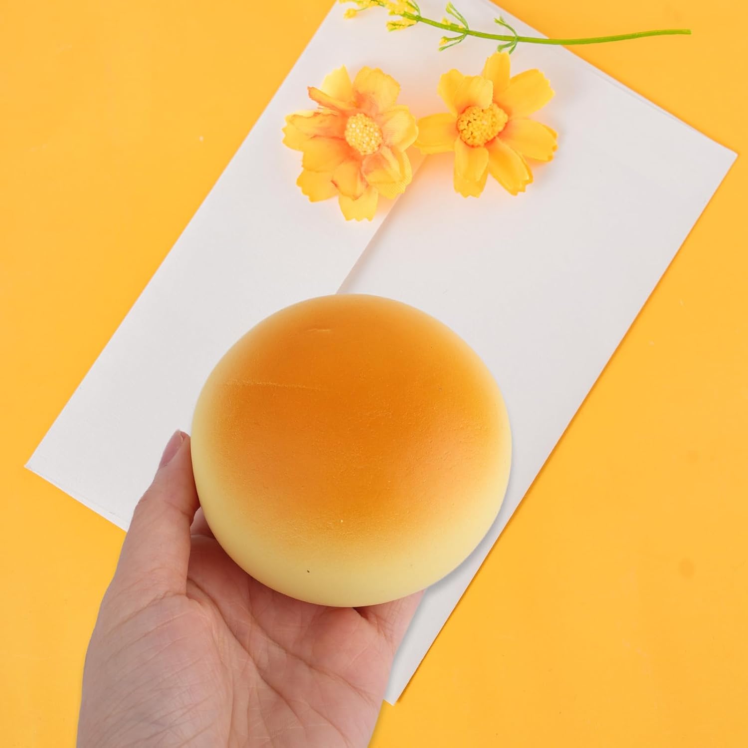 Bread Slow Rising Squishy Toy, Round Realistic Toast Shaped Sensory Fidget Toy with Silky Texture for Adults Relaxation