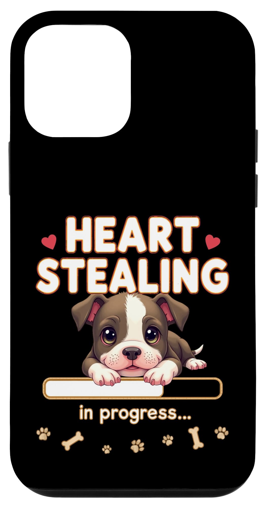 ハート スタッフォードシャー ブルテリア 犬 面白いギフト スタッフィー 子犬 スマホケース iPhone 12 mini 用