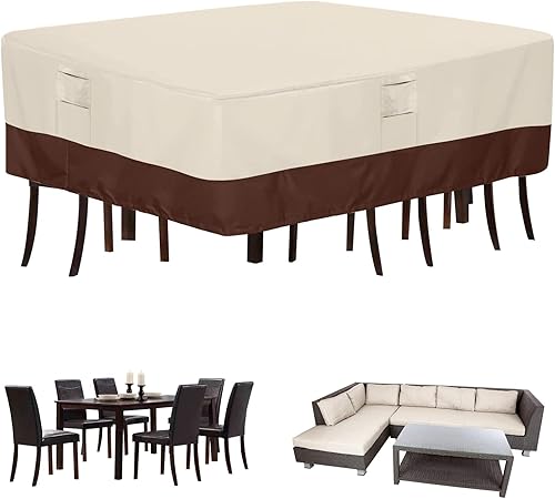 Fundas para muebles de patio, impermeables, para muebles de patio, 600D, Oxford, resistentes a los rayos UV, antidecoloración, rectangulares, 110