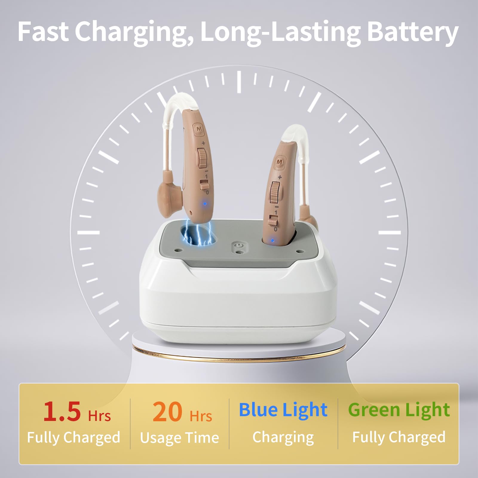 Dispositivi sonori ricaricabili per adulti con custodia di ricarica, 4 modalità, Lunga durata della batteria e cancellazione intelligente del rumore, vestibilità comoda per casa, TV/Sound Device
