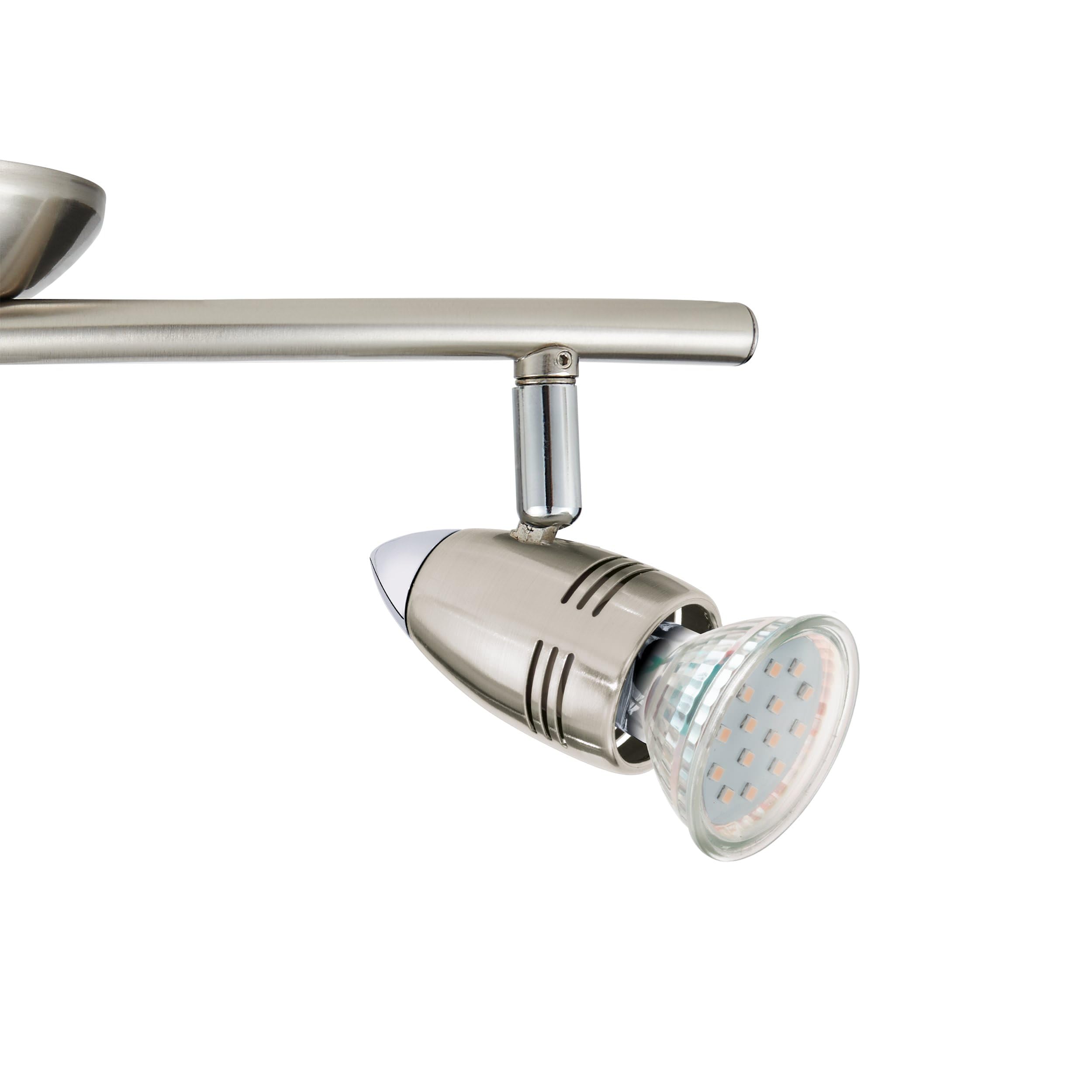 EGLO Lampa sufitowa LED Magnum LED, 2-punktowa lampa sufitowa, reflektor sufitowy z metalu, lampa do salonu w kolorze matowym nikiel, chrom, reflektory punktowe z żarówką GU10, ciepła biel