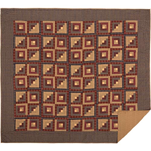 VHC-Brands-Millsboro-Luxury-King-Quilt-120Wx105L-Log-Cabin-Country-Rustic-Lodge-Design-Burgundy VHC Brands Millsboro Luxury King Quilt 120Wx105L Log Cabin Country Rustic Lodge Design Burgundy