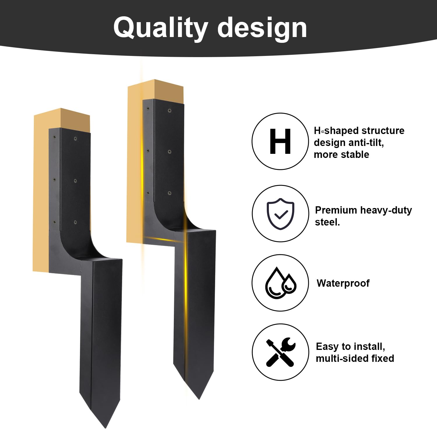 Kit Suivant 1 Poteaux 2 Barrières Acier Noir L110 X H100 Cm