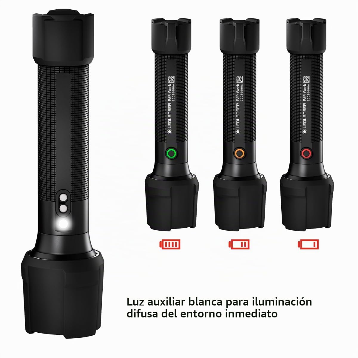 Ledlenser P7R Work Linterna Recargable, 1200 lm, 240 m, Impermeable IP68 | Enfoque ajustable, 219g, hasta 60h de autonomía, protector de goma, CRI alto, ideal para talleres | 2020
