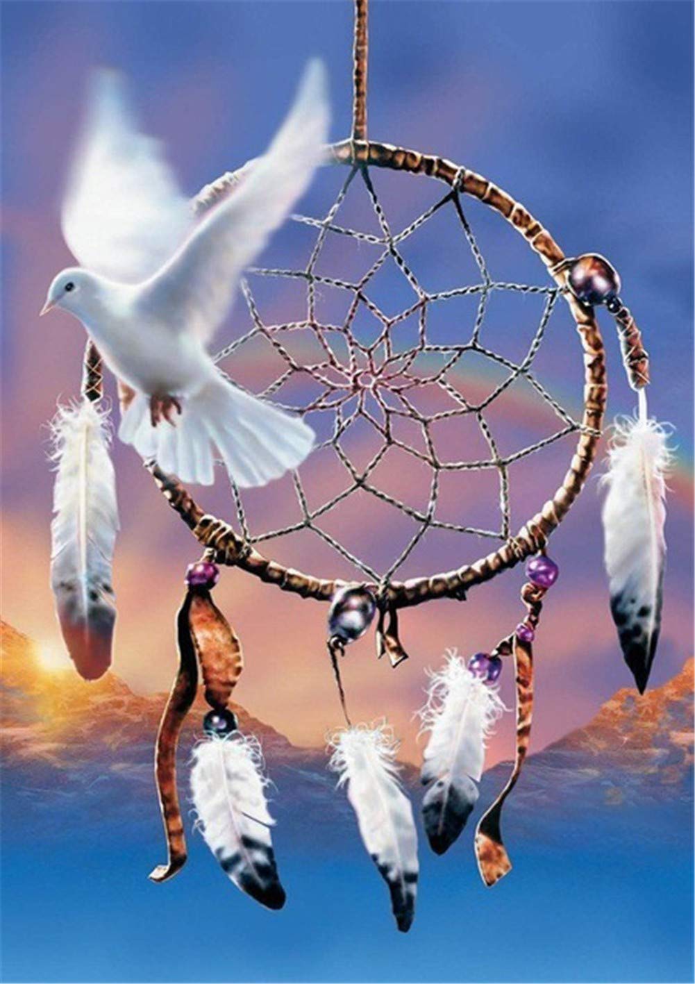 Diamond Painting Pigeon attrape-rêves 70x90cm broderie 5D carrée