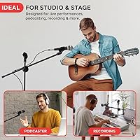 Vista 5 de Pyle Universal Adjustable Tripod Microphone Stand - Pair of Heavy Duty Lightweight Professional Compact Extendable Stage Studio Floor Standing Boom