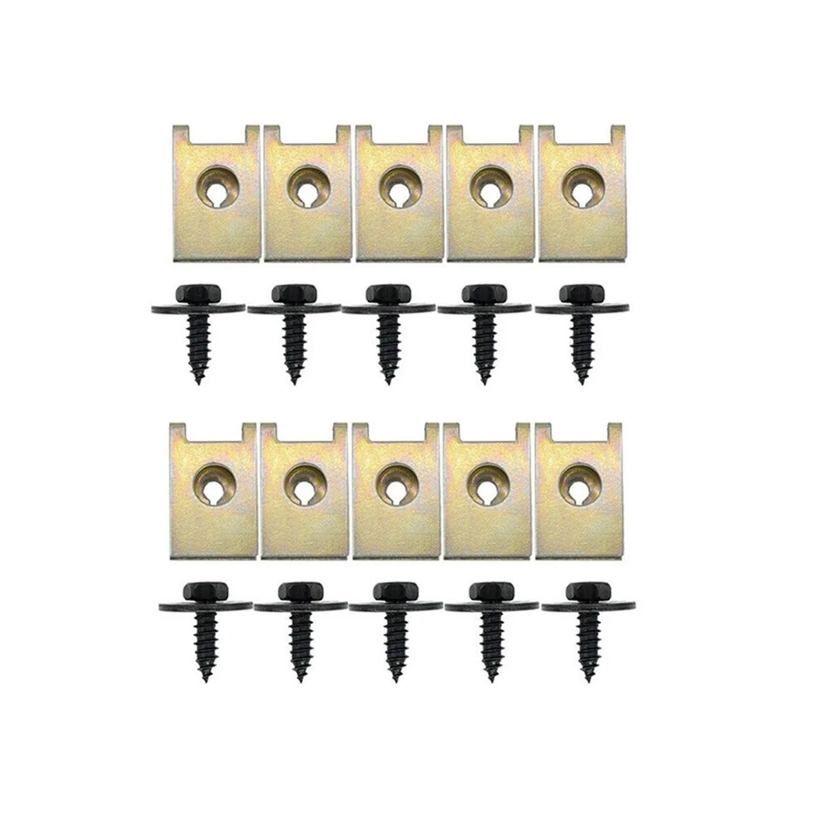 FDCSKINX 20pcs Car Metal Screw Fastener Clips U-Type Clip with Engine Shield Bumper Guard Clamp