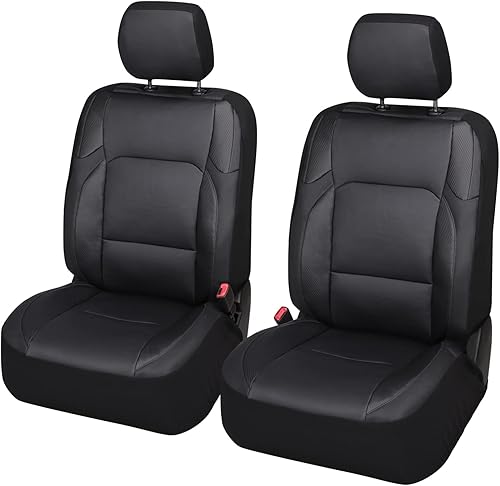 Funda de asiento delantero de casino, funda de asiento de piel sintética suave, color negro con patrón de fibra de carbono, fundas interiores de