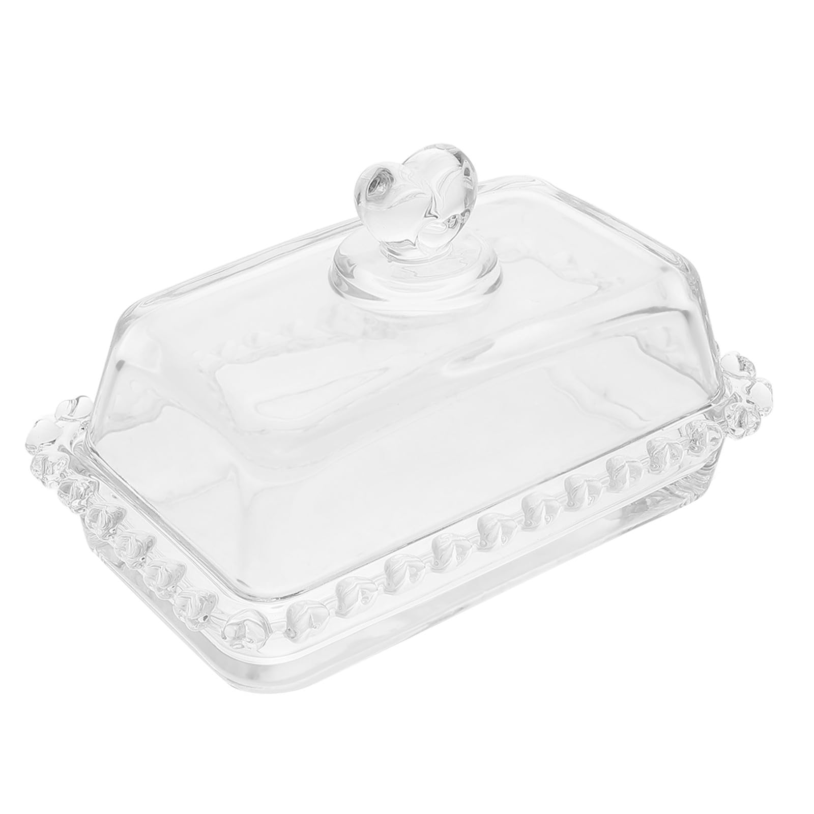 Beurrier Transparent en Verre avec Dôme, Couvercle, pour Beurre et Gâteaux