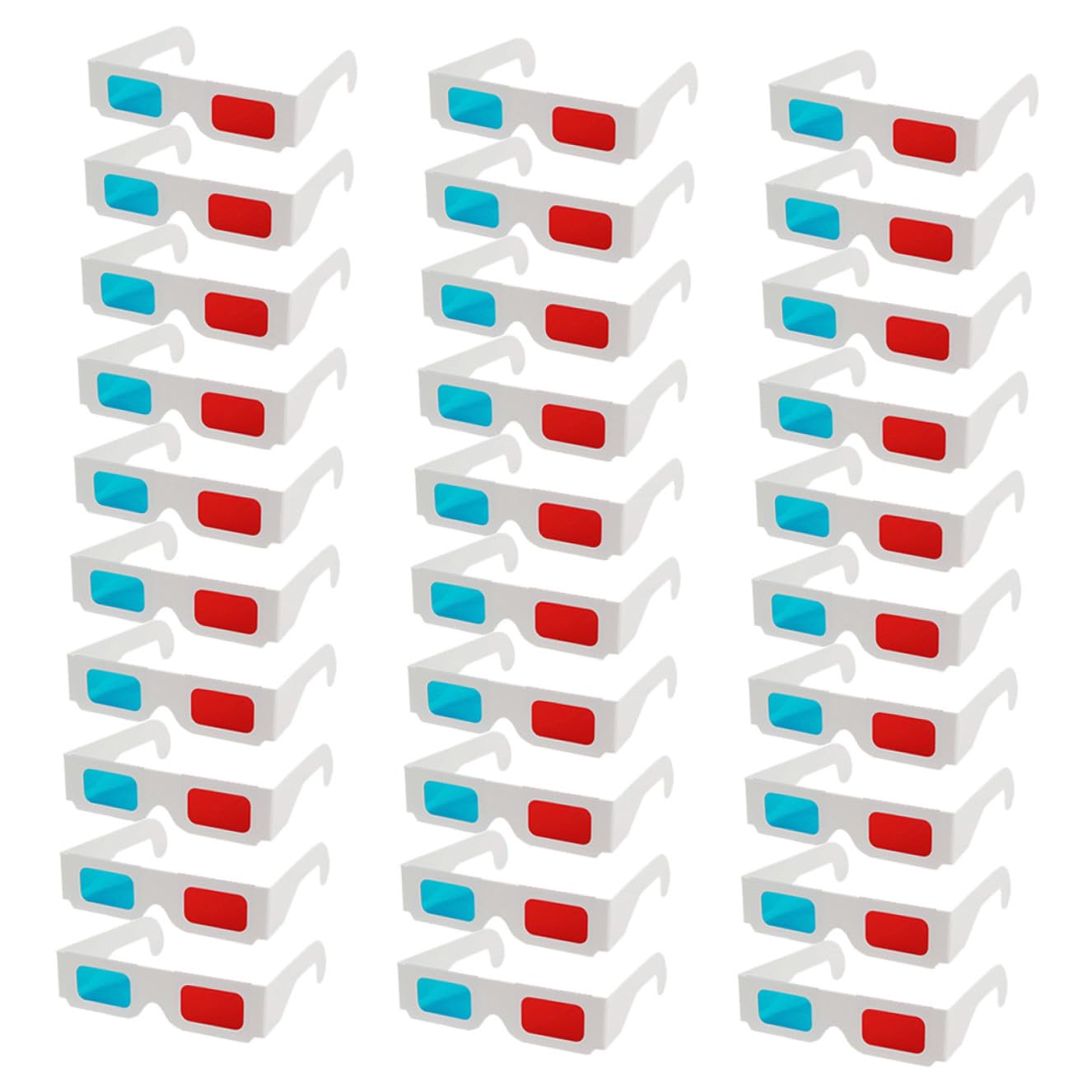 VANZACK 30 Pezzi Occhiali 3d in Cartone Anaglifi Lenti Rosse e Blu, Usa e Getta Leggeri e Adulti, Accessori per Cinema Domestico e Visione Video Spettacolari