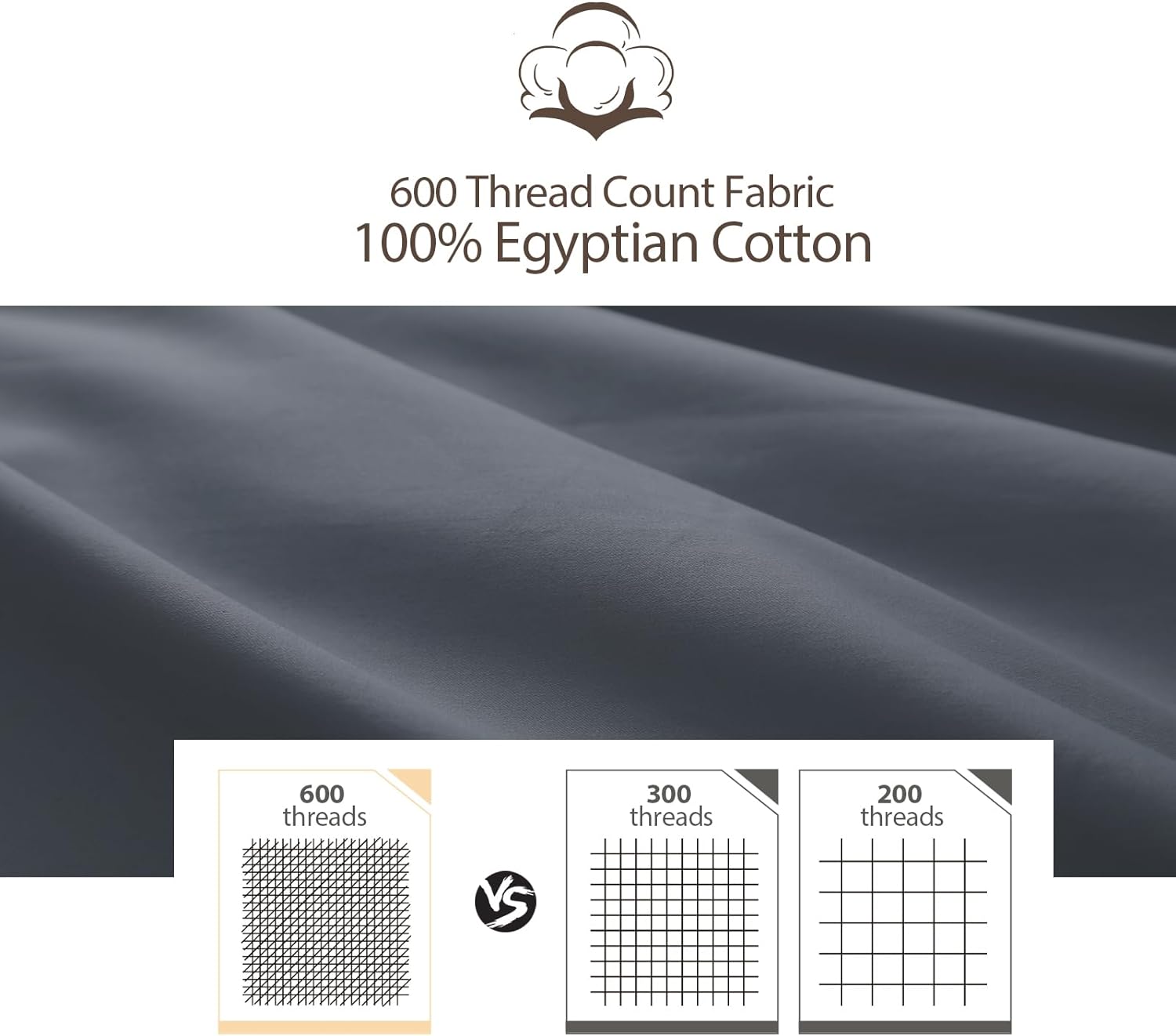 100% Cotton Classic Pillow Protectors with Invisible Zipper, 600 Thread Count Sateen Weave Soft and Breathable Pillow Cases, Protect Pillows from Dirt, Dust and Debris (King, 20"x36", Set of 2) - Image 3