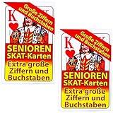 Die Karten sorgen nicht nur für absoluten Spielspaß, sondern sind auch optisch ansprechend gestaltet. Durch die extra großen Ziffern und Buchstaben sind die Karten auch ideal für Senioren und für Menschen mit Sehschwäche geeignet