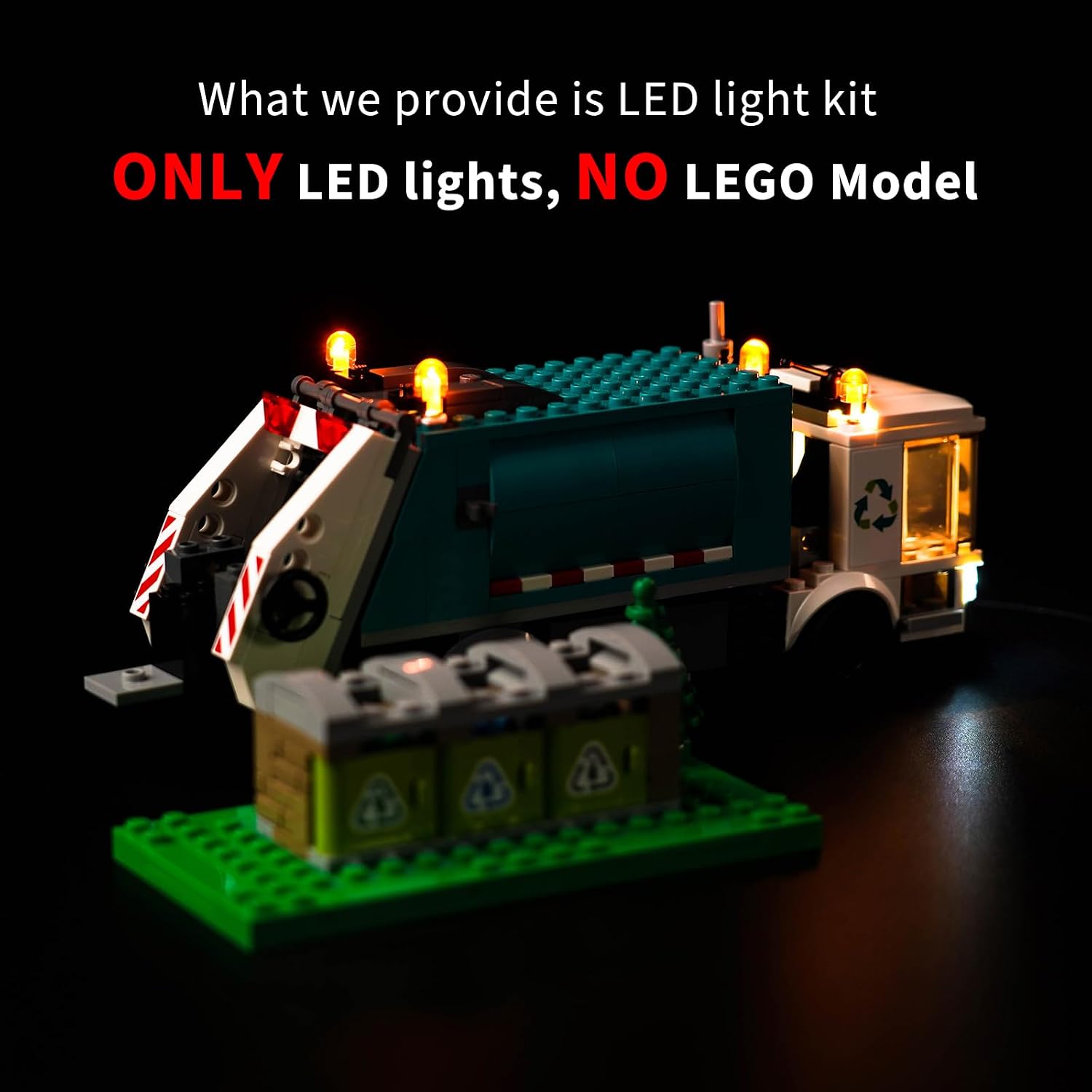 LED Light Kit Compatible with 60386 City Recycling Truck, Light Kit ONLY, The Model is NOT Included
