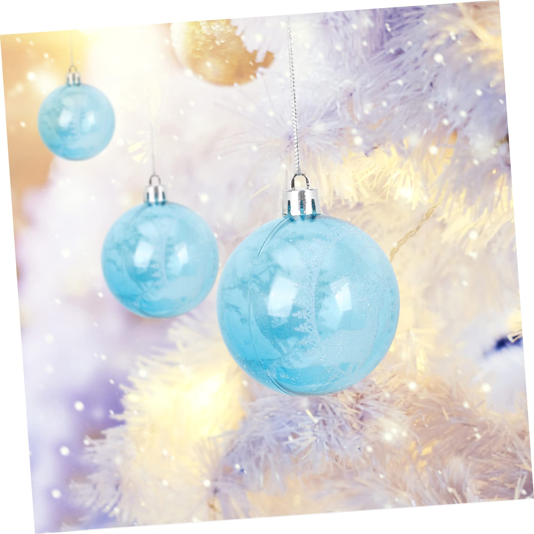 Alipis 30stücke Blaue Weihnachtsbaumkugeln Kunststoff Schlagfest Für Christbaumdekoration Und -projekte Glänzende Xmas Baumschmuck-hänger