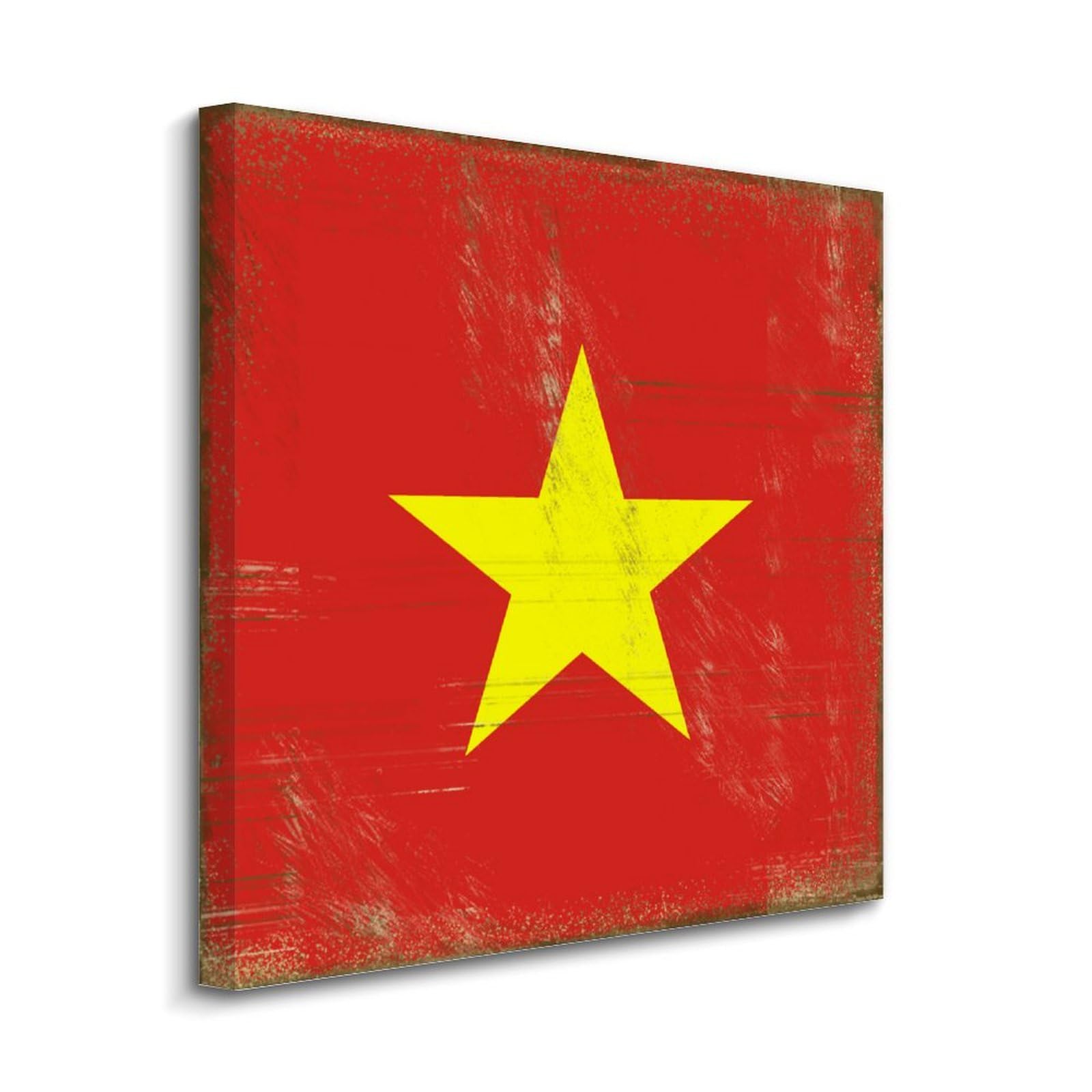 Lienzo vintage de la bandera de Vietnam de 50x50 cm, el regalo de inauguración de casa ideal 8