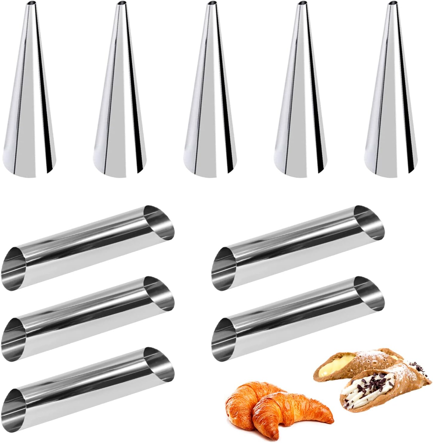 BETOY Cannoli Backform 20-teilig - Edelstahl Backrohre Für Cannoli & Croissants