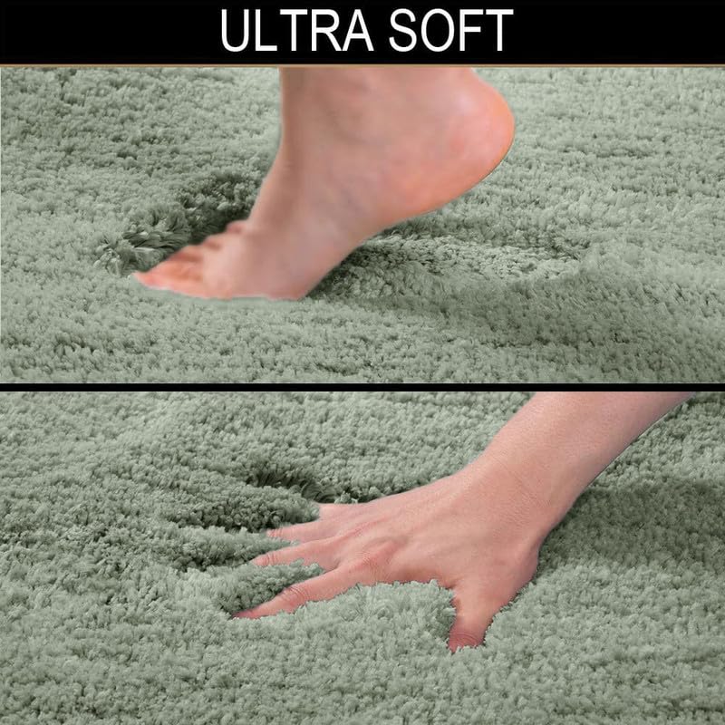 Image of Amazon Brand - Umi Vegas Carpets - Anti-Slip, Microfiber Super Soft, Washable - Carpet for Bedroom, Living-Room (4x6 Feet, Pastel Green)