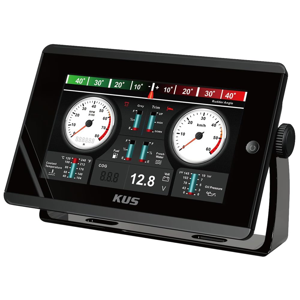 KUS TFT KMB-70 Monitor de datos integrado 7 pulgadas 178 mm Panel de visualización multifunción Compatible con red J1939 o NMEA 2000 para barcos de automóviles Se adapta a motores de dos combustibles