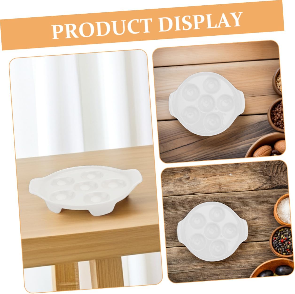 Alipis 4pcs Ceramic Escargot Baking Plate Stylish Porcelain Snail Serving Dish for Family Gatherings and Dinner Parties and Elegant Design