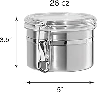 Vista 44 de Frasco hermético Oggi de acero inoxidable con tapa transparente y cierre de sujeción, Plateado