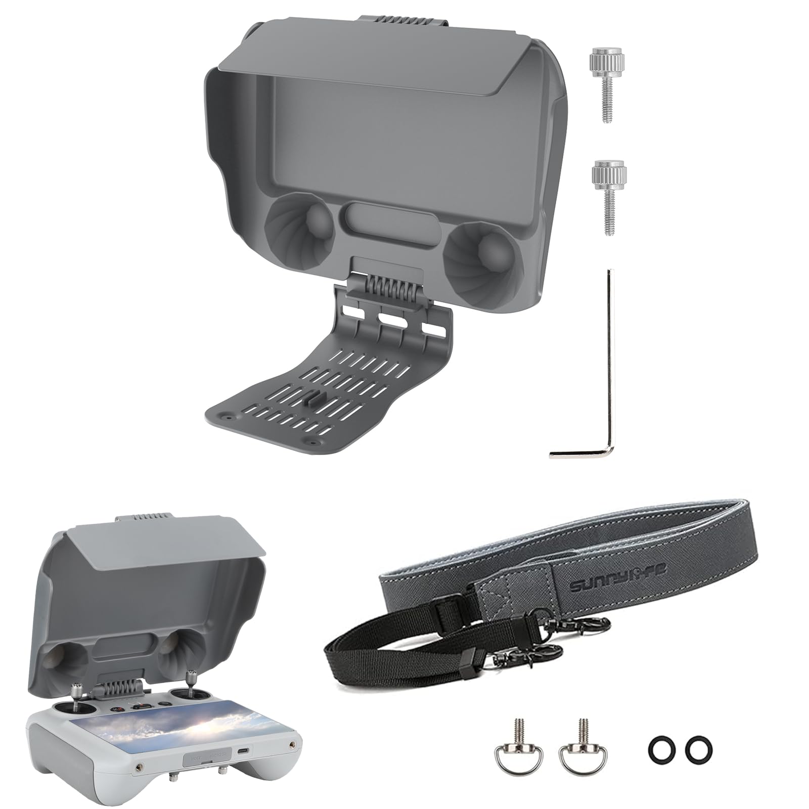 Gdraco Pare-soleil pour télécommande DJI RC avec lanière Protection solaire pour DJI Mini 3/3 Pro/Air 2S/Mavic 3/3 Pro/3 Classic/3 Cine