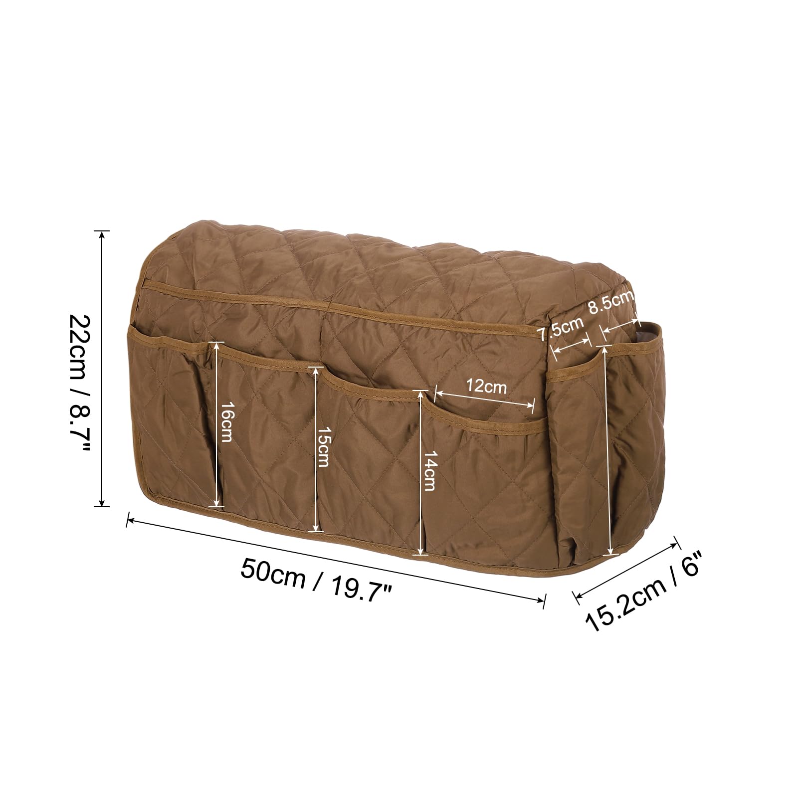 uxcell Organizador de reposabrazos de sofá, antideslizante, impermeable, con 14 bolsillos para control remoto de TV, teléfono celular, revistas, organización de sofá, café
