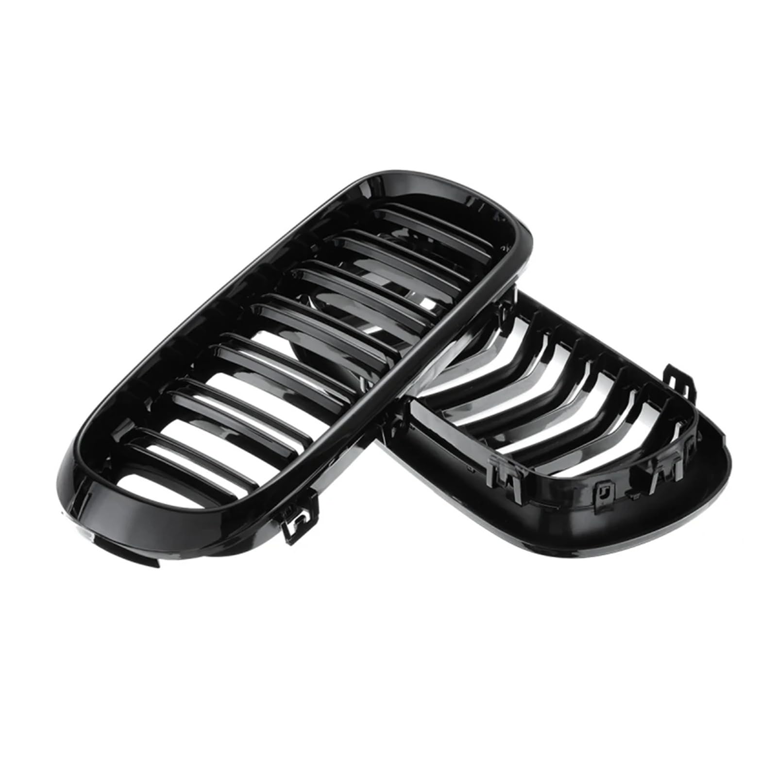 2Pcs Carbon Fiber Front Bumper Grille Racing Grill Compatible For BMW 2015-2018 X5M F85 X6M F86 14-18 X5 F15 X6 F16 51117294485 51712334710(Glossy black)