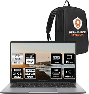 Asus ExpertBook P1 Intel Core i7 13620H 24GB 512GB SSD 14" FHD FDOS Laptop & PER4 Çanta