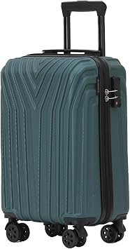 BEIBYE Suitcase Set Rolling Suitcase Hard Shell TSA Lock Twin Wheels Expansion Dark Green 55 cm