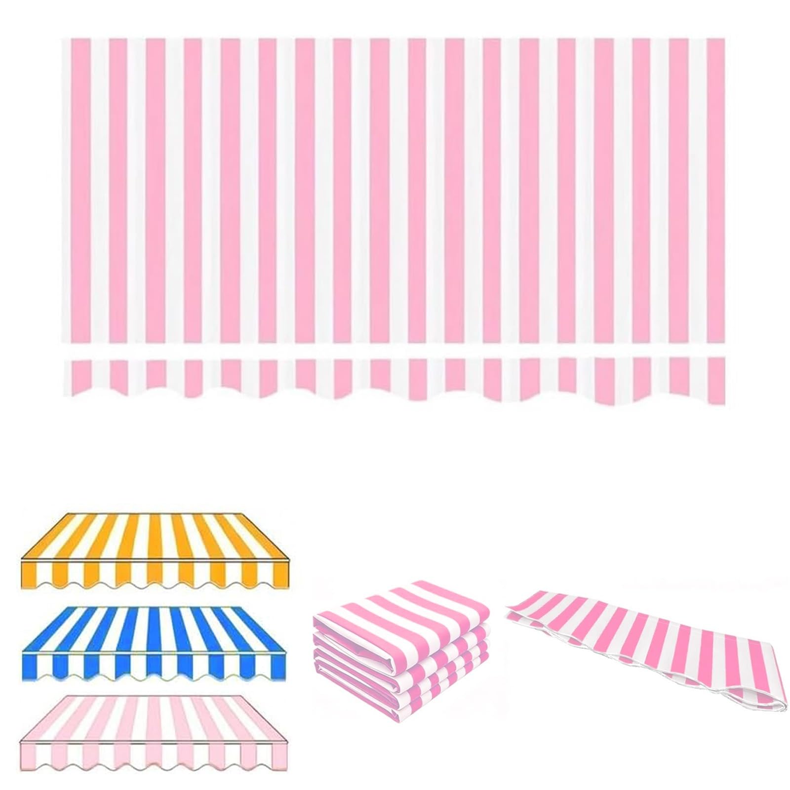 ROFBIHG Retractable Awnings Patio Canvas Replacement Fabric Top Cover, Sun Shade Canopy Cover, UV Protection Awnings Cover Canvas for Outdoor Market Deck Window Frameless(Pink,2x1.5m(6.6x5ft))