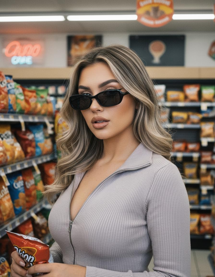 FancyPink Polarized Retro Oval Sunglasses for Women Small Chic 90s Vintage Style Trendy Slim Narrow Y2k Mirroed Sunglasses - Image 4