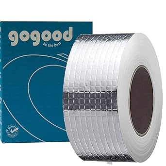 gogood Waterproof Leakage Repair Aluminum Foil Rubber Tape- Flashing Leak Proof Patch For Roofing, water tank, pipe Outdoor Roof Surface Crack (5m x 50mm)