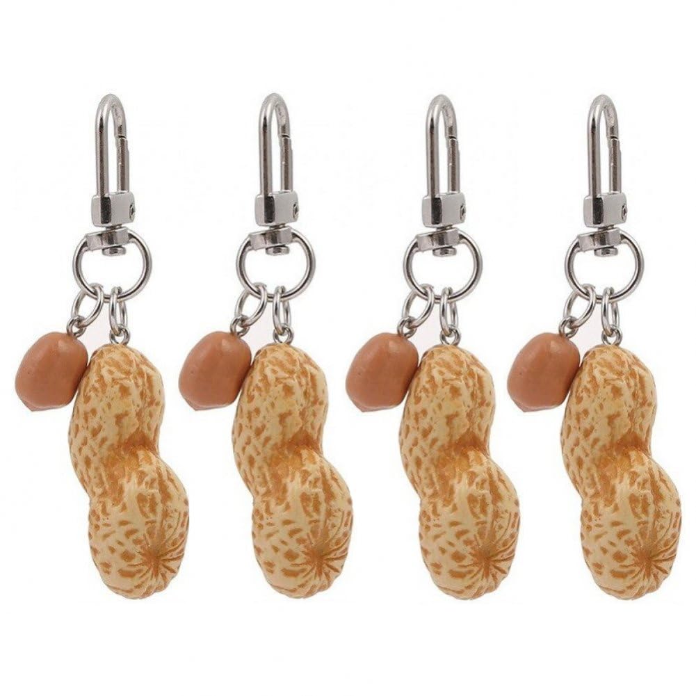 Peanut Simulation Food Keychain Set of 4 PVC Realistic Pendant Charm