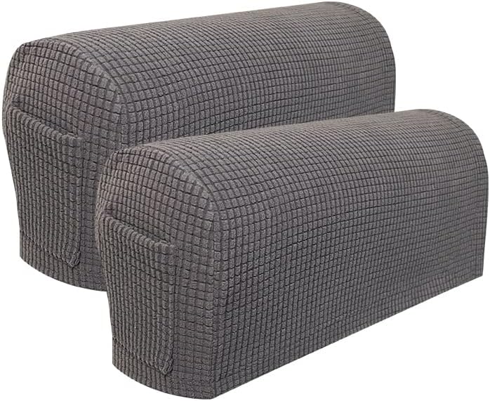 Set of 2 Sofa Armrest Cover Soft Stretch Arm Cover for Recliners Sofas Chairs