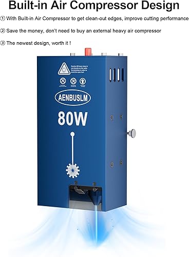 Miniatura 3 de Módulo láser de 80 W, asistencia de aire integrada, módulo de corte de grabado láser para madera, potencia de salida de 10 W, enfoque fijo, doble