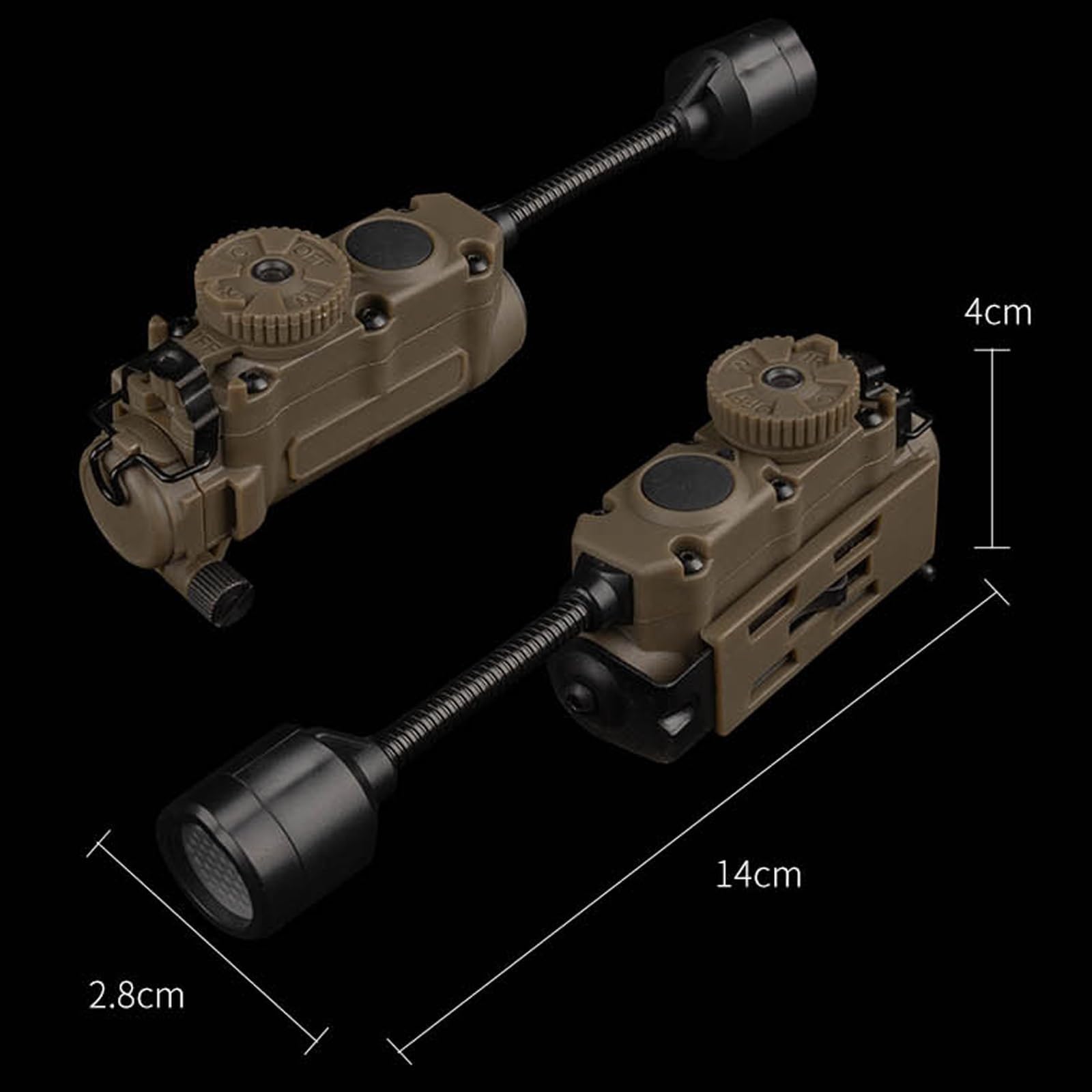 WLXW Outdoor 5-in-1-Airsoft-Helmleuchte Mit Halterung, Inklusive Taktischer ARC-Führungsschienen-Gurtbandclips, for Die Montage des MOLLE-Gurtsystems
