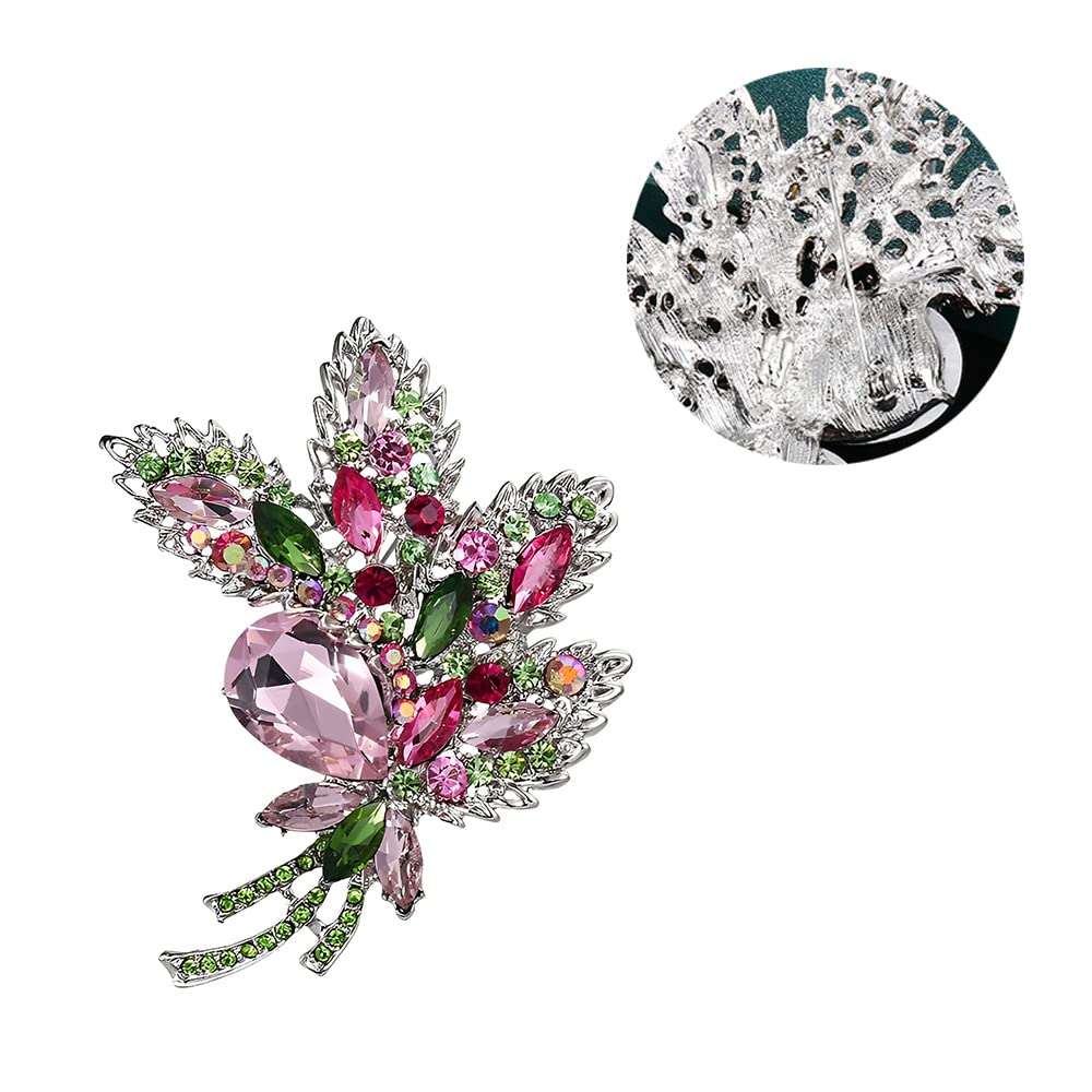 Broche Bouquet, Broche En Cristal Pour Femmes, Broche Femme, pour Cadeau d'anniversaire de Filles Fournitures de Fête de Mariage Noël