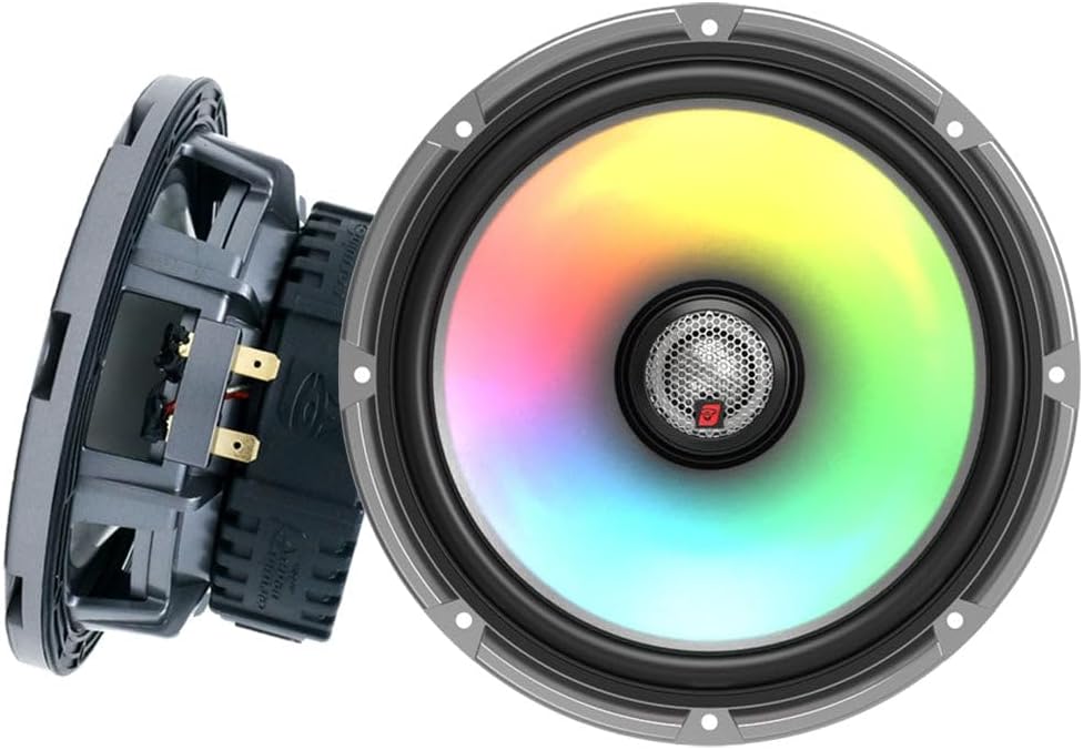 Cerwin Vega SM65F4 2-Way 6.5 Inch Car Coaxial Speakers - 125W RMS, 4 Ohm, 1 Inch Titanium Dome Tweeter, Water-Resistant, UV Stable with RGB LED for Car Audio System