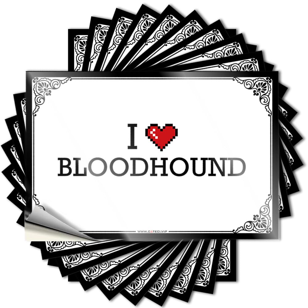 Funny Sticker Love Durable Vinyl - I Love Bloodhound Window for Science Use(6X9CM)