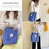 HhBdy Corduroy Tote Bag Simple Style Canvas Bag for Women Reinforced Double Shoulder Straps for School and Shopping Various Scenarios (Dark Purple) #4